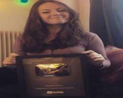She has been honoured with the golden button by YouTube after attracting a wide range of subscribers to her channel